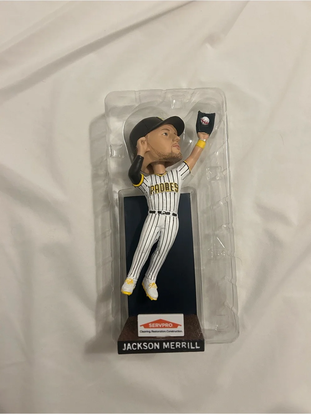 San Diego Padres Black & White Pinstripe Baseball Bobblehead (Merrill)